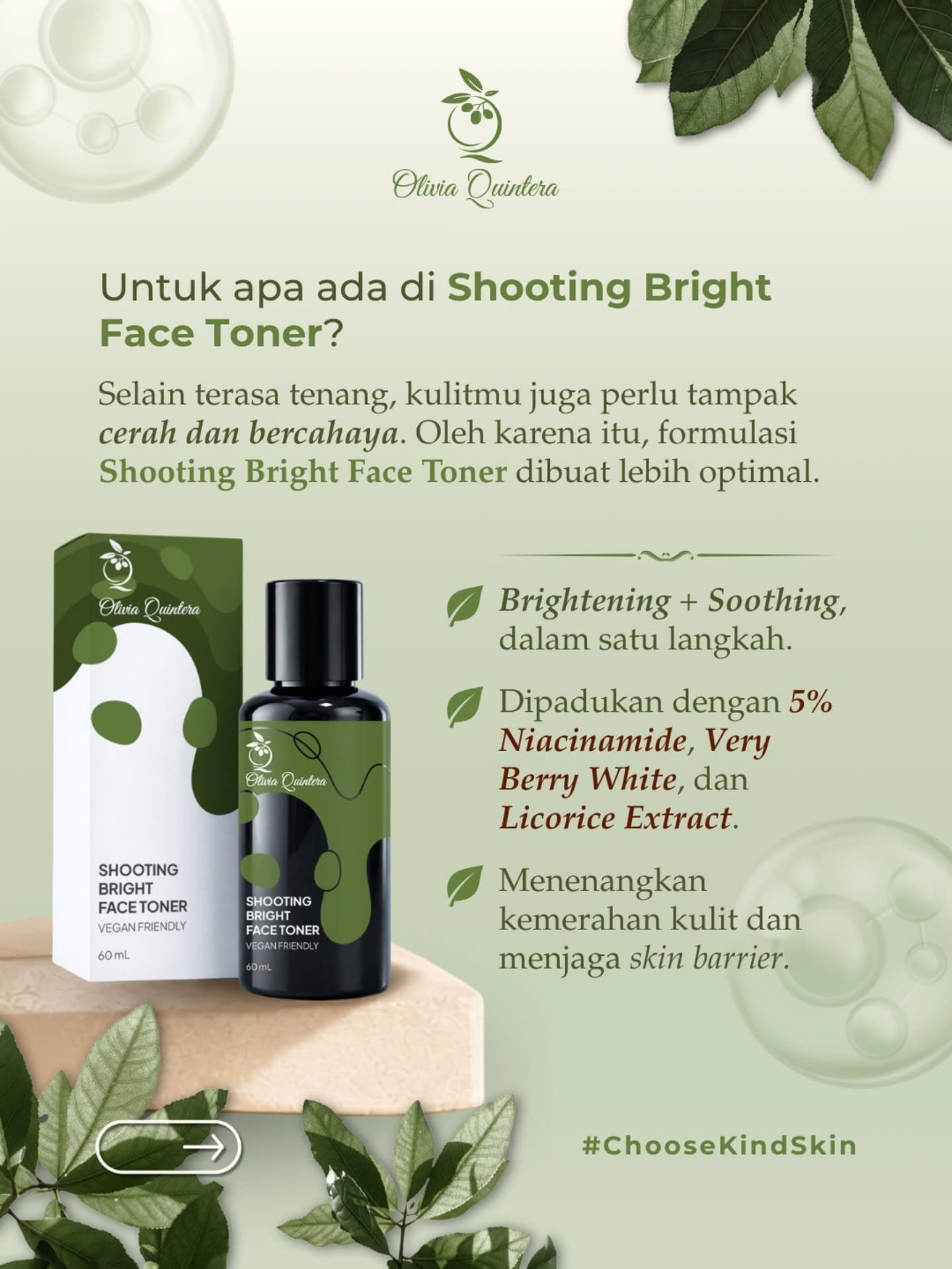 Shooting Bright Face Toner, infographic